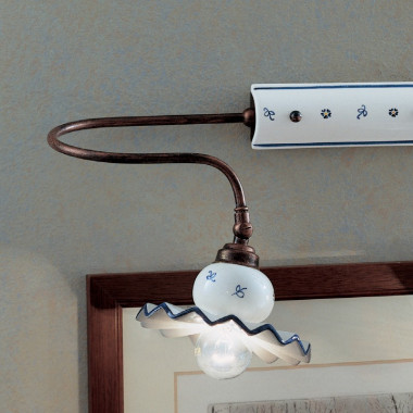 ROMA C406AP FERROLUCE Lámpara de pared de 2 luces con brazos en Cerámica Decorada estilo rústico