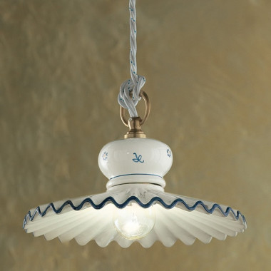 ROMA C395SO FERROLUCE Ceramic Pendant Lamp Decorated Rustic Style d. 23