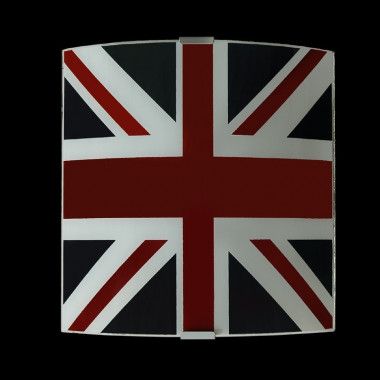 Union Flag Applique lámpara de pared de vidrio serigrafiado English Flag