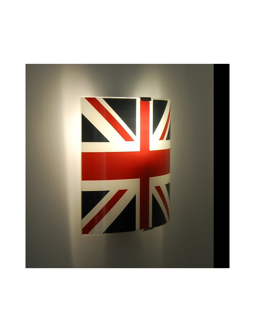 Union Flag Applique lampada da parete in vetro serigrafia Bandiera Inglese