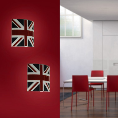 Union Flag Applique silk-screen glass wall lamp English Flag