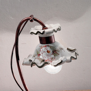 MILANO Ferroluce C1119LU Lampe en céramique décorée à la main Style rustique h. 28