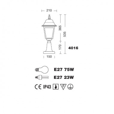 ATHENA Nanetto Classic Square Lampe Gartenbeleuchtung im Freien