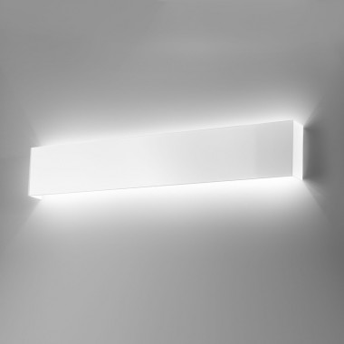 LINE LED von Antealuce, Wandleuchte aus weißem Metall L.60 cm modernes Design