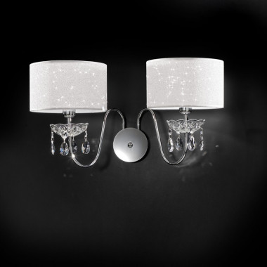 HELEN di Antea Luce,  Applique a 2 Luci Design Moderno con Cristalli
