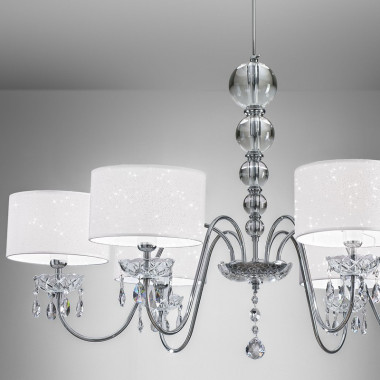 HELEN Antealuce, Chandelier, Modern Design with Crystals and shades glitter
