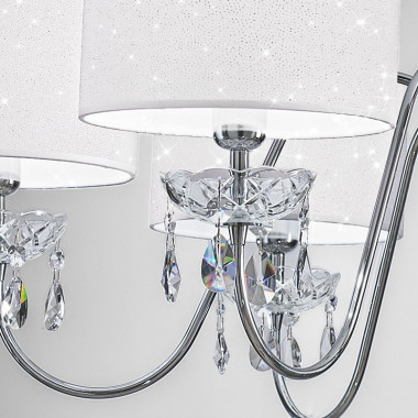 HELEN von Antealuce, Kronleuchter Modernes Design mit Kristallen und lampenschirmen glitter