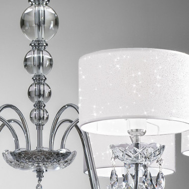 HELEN von Antealuce, Kronleuchter Modernes Design mit Kristallen und lampenschirmen glitter