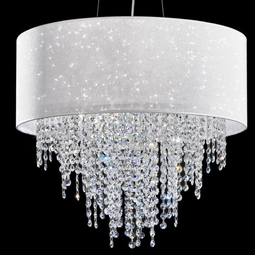 GLITTER AnteLuce, Chandelier, Modern Design with Shade and Crystals Cascade