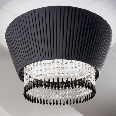 PAULINE AnteaLuce, Ceiling Design, Chandelier Lampshade Plisse and coloured Crystals