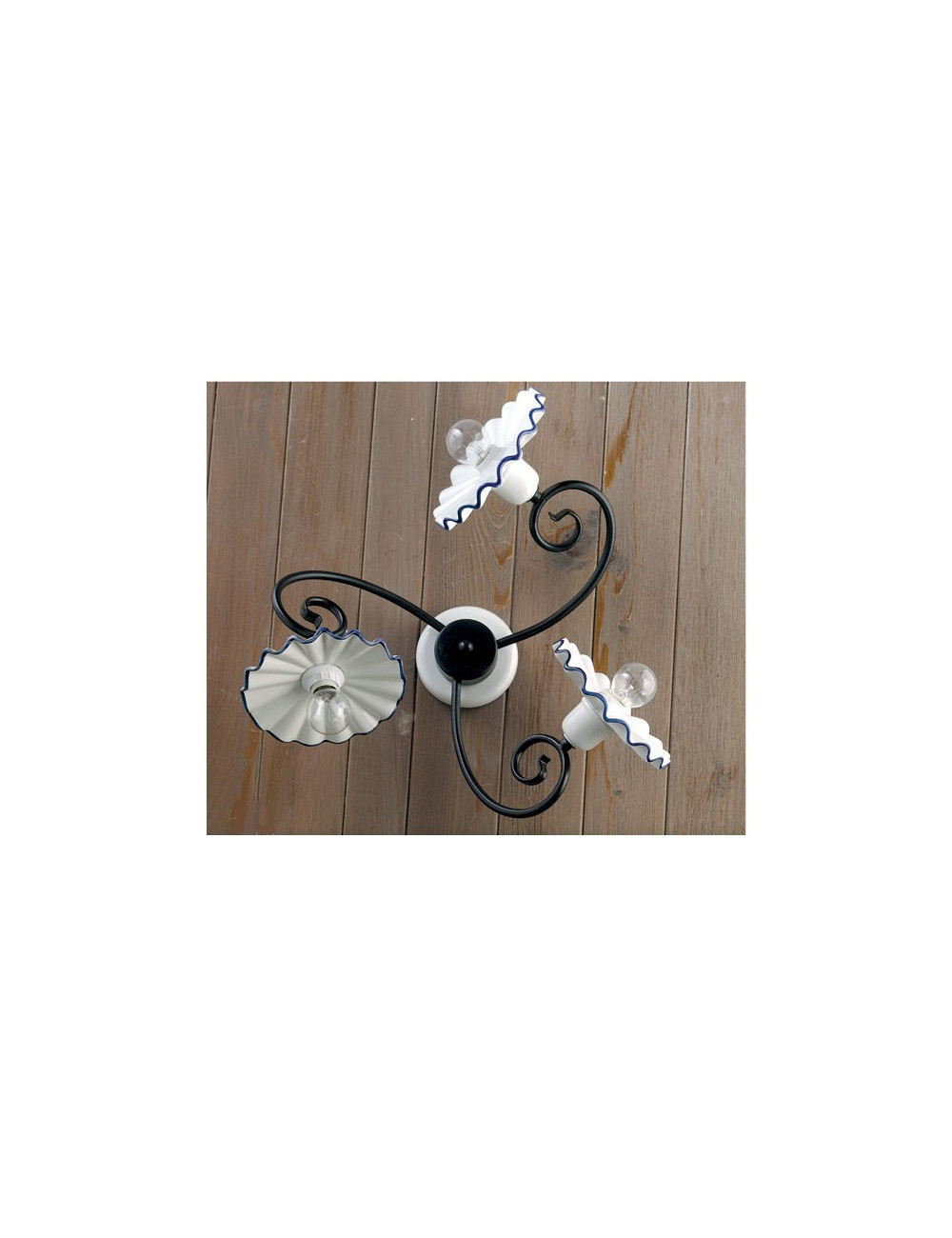 GIULIA Ceiling light Rustic Chandelier ceiling Iron and hand-Decorated Ceramics