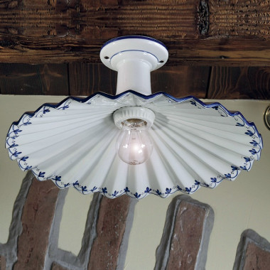 LINA corrugado lámpara de techo de cerámica a mano iluminación iluminación cocina taberna rústica