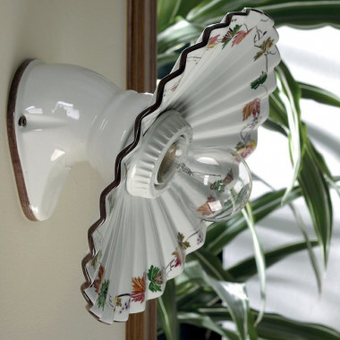 LINA wall Sconce with Rustic Decorated Ceramic hand painted