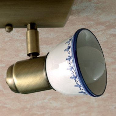KILA Lampada 2 Spot Luci Orientabili Ceramica Decorata a Mano