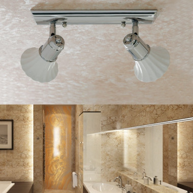 DEA Deckenleuchte Wanddecke 2 Spots Einstellbare Keramik Beleuchtung Spiegel Badezimmer