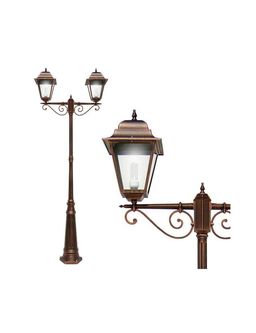 ATHENA GRANDE Square Pole Street Lampe klassische Außenbeleuchtung