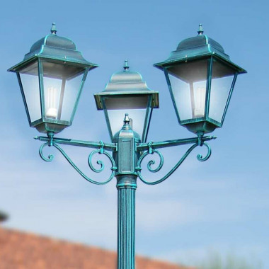 ATHENA GRANDE Square Pole Street Lampe klassische Außenbeleuchtung