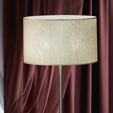 TALIA lampadaire avec abat-jour en toile de Jute Clair Design Moderne - Antea Lumière
