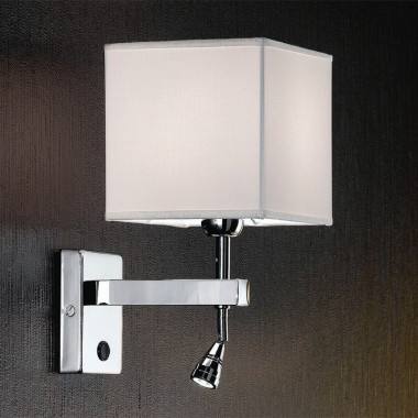 THOR Lámpara de pared de tela blanca con LED con diseño moderno - Antea Luce