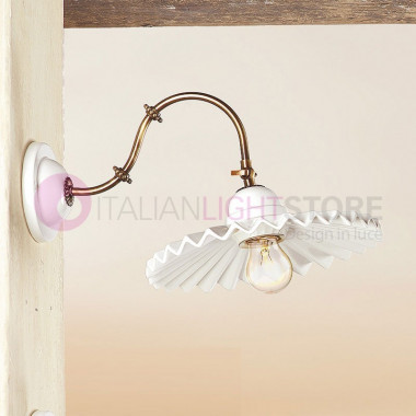 CASCINA Wall Lamp in Ceramic and Brass.d.28 Rustic Country
