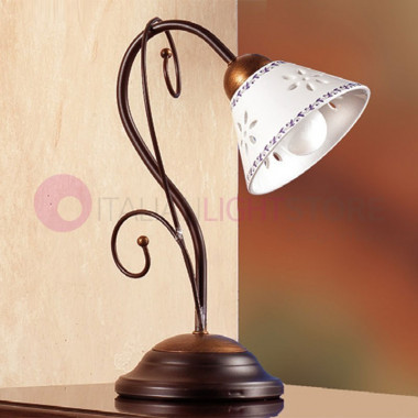 MASSAROSA Rustic-style Table Lamp Ceramic Metal Base Italian design