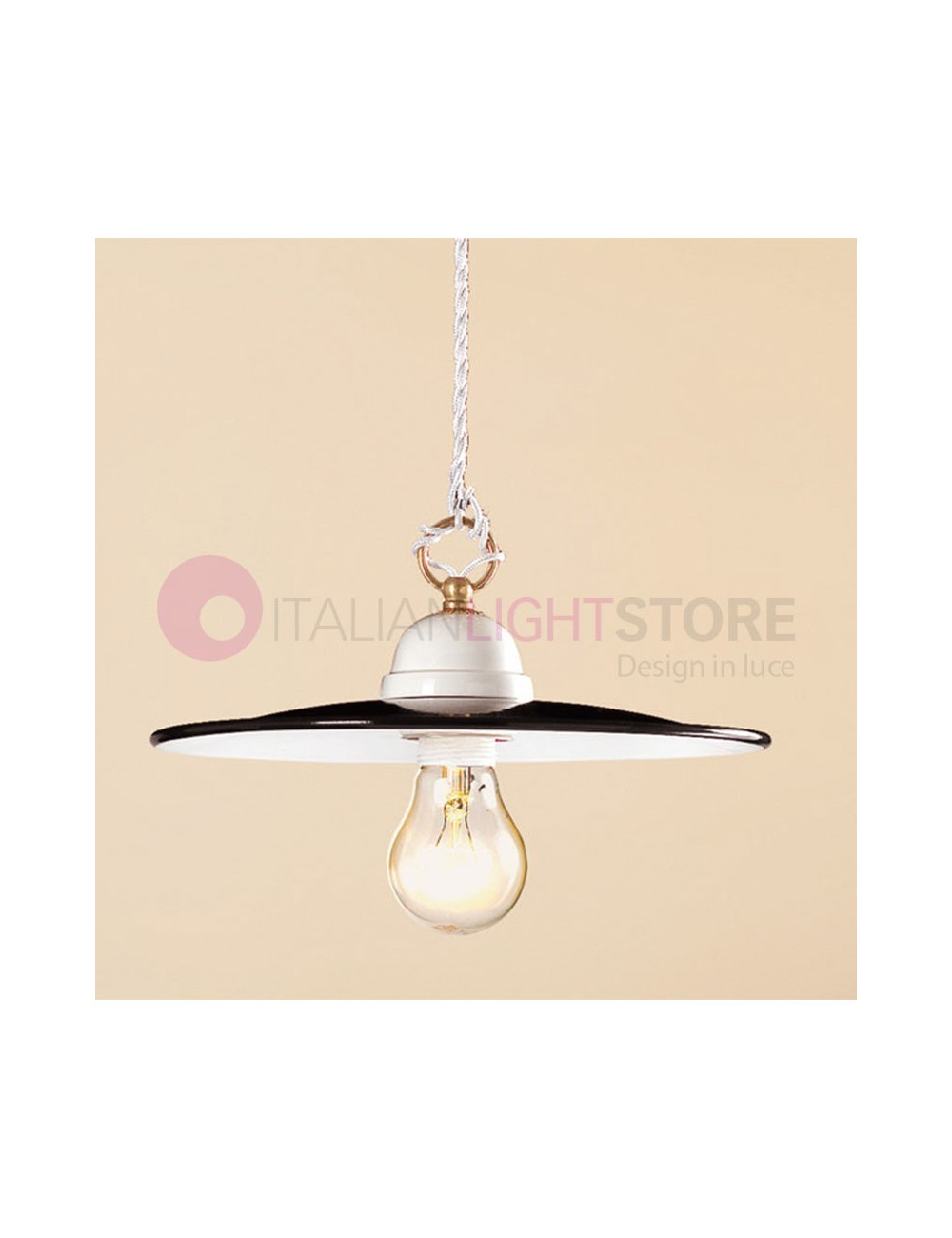 Suspension en fer plat de Style Rustique Pays Ceramiche Borso