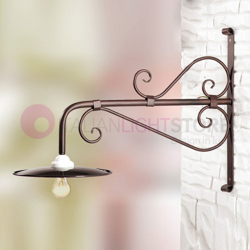 BORGHETTO Wall Lamp Outdoor Wrought Iron P. 70 Rustic Country - Ceramiche Borso