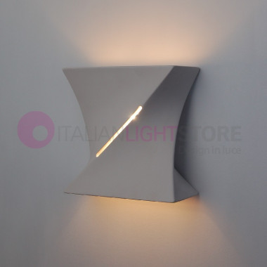 lampada da parete applique design moderno gesso decorabile verniciabile