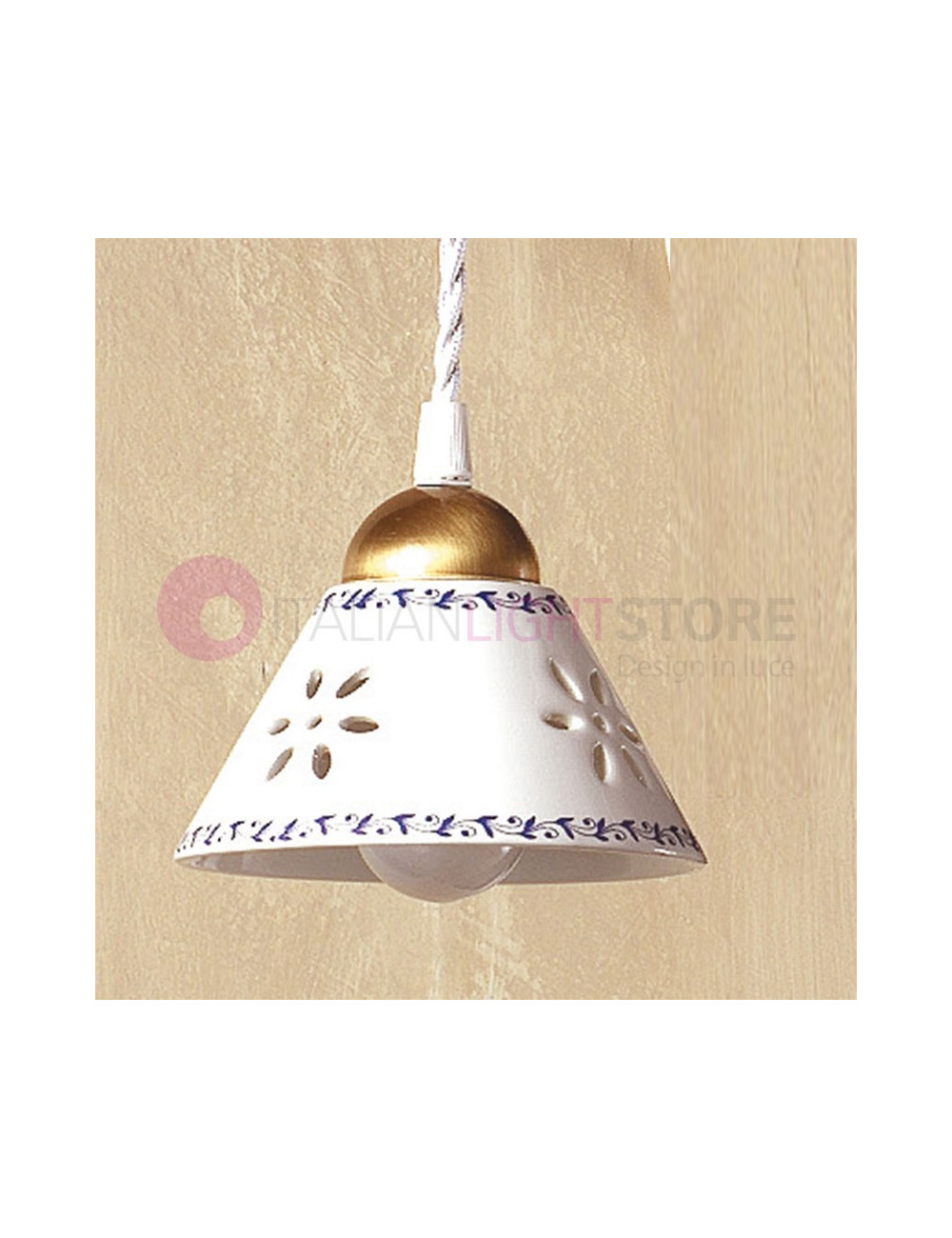 MASSAROSA Mini Lampada a Sospensione Ceramica Rustica Country - Ceramiche Borso