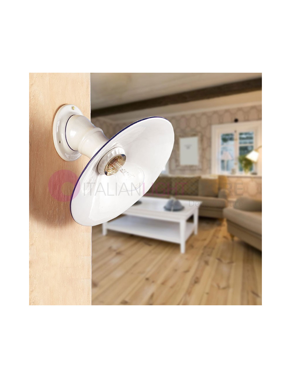 CECINA Lampe Murale Applique en Céramique, Style Rustique Pays - Ceramiche Borso