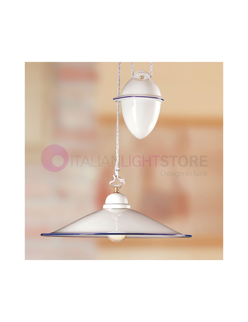 CECINA pendule Suspension d. 43 De Style Rustique Pays - Ceramiche Borso