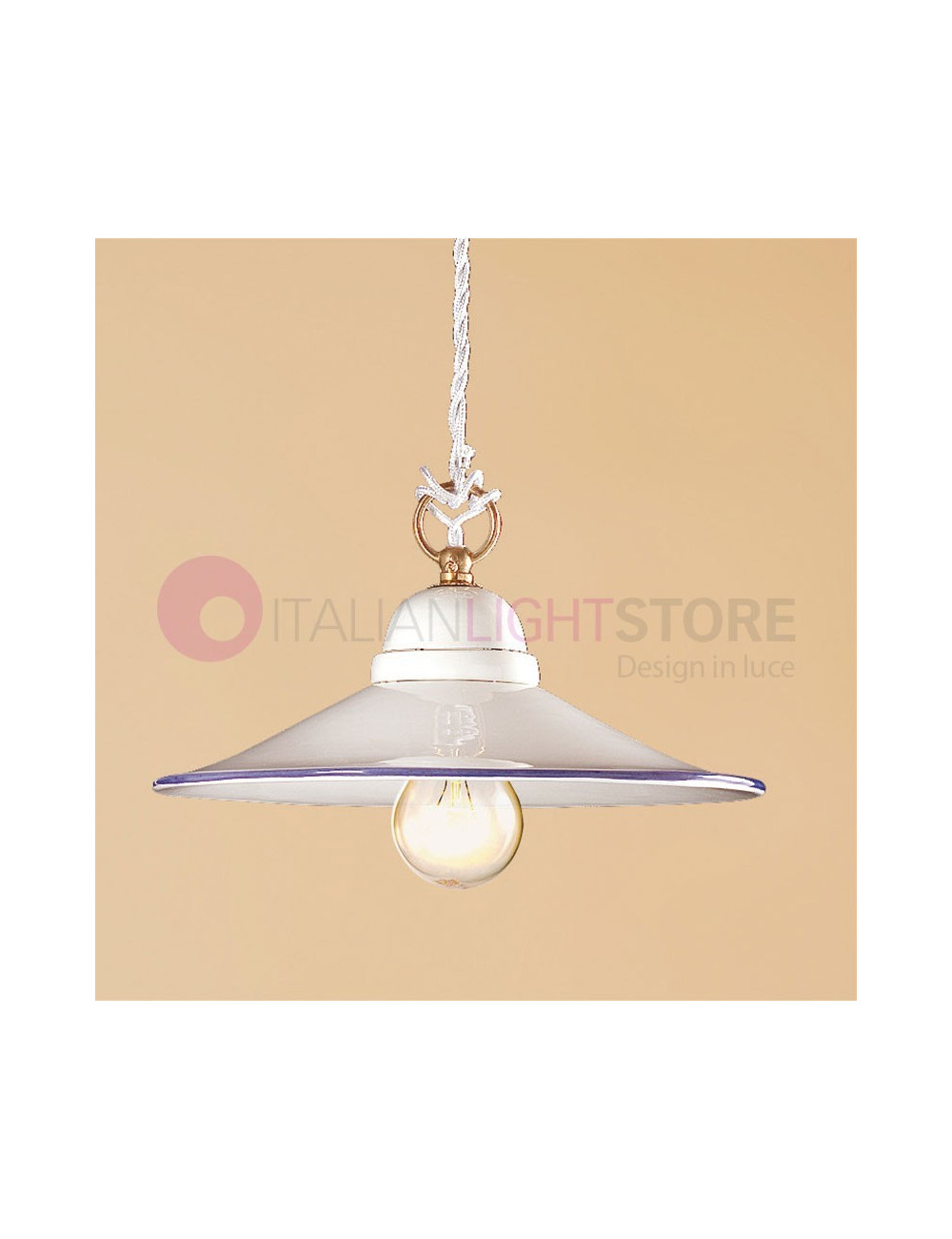 CECINA Suspension en Céramique d. 28 De Style Rustique Pays - Ceramiche Borso