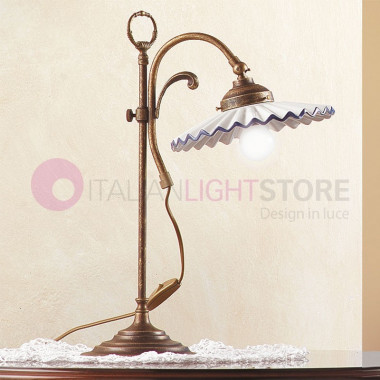 FARMHOUSE Table Lamp Ceramic and Brass Rustic-Style Country - Ceramiche Borso