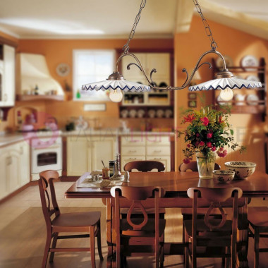 FARMHOUSE Chandelier kitchen dining table Rustic Country - Ceramiche Borso