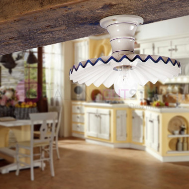 FERME de la Lampe de Plafond en Céramique de Style country Pays - Ceramiche Borso