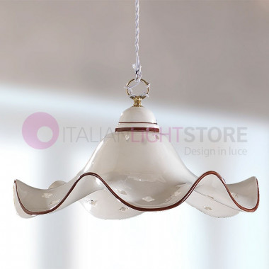 POGGIBONSI Pendant lamp pulley system hand-made italian ceramic