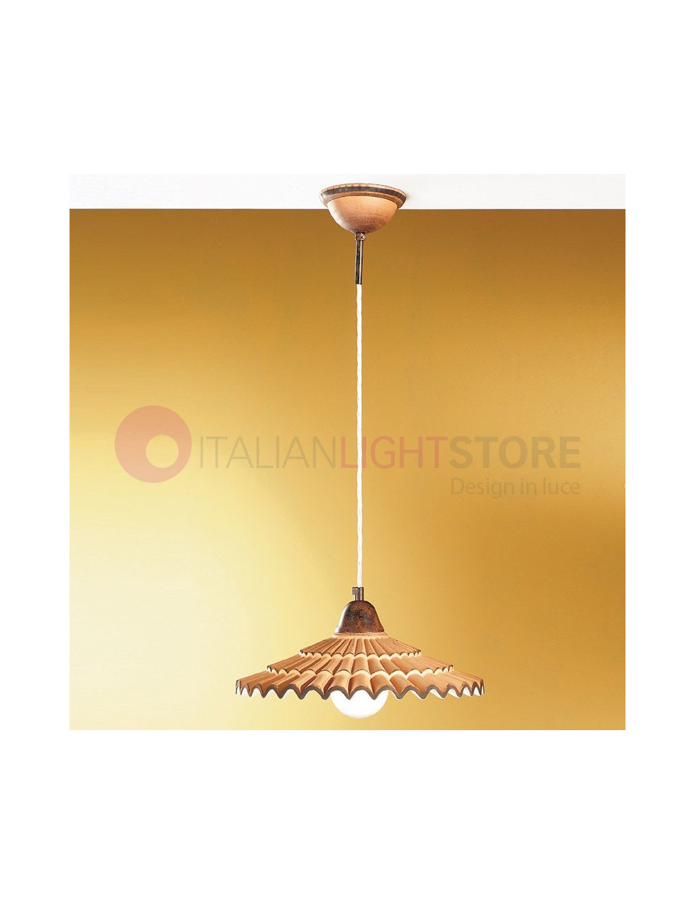 VANIA Ceramic Pendant Lamp Rustic Style Country