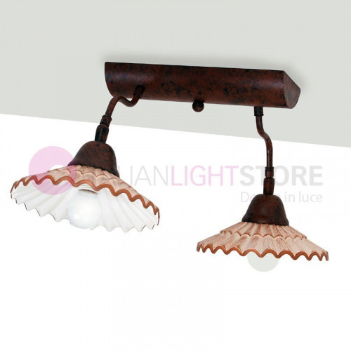 VANIA Ceiling Lamp 2 Lights Ceramic Rustic Style Country