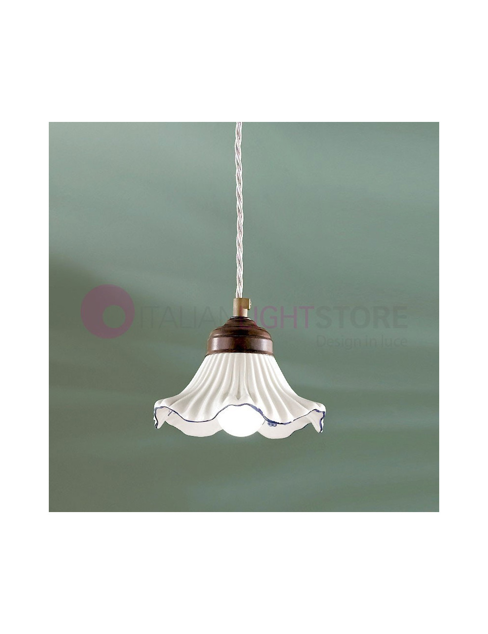 ANNA Mini Ceramic Pendant Lamp Rustic Style