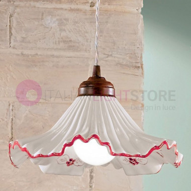 ANNA Suspension Lamp 2 Lights Ceramic Rustic Style
