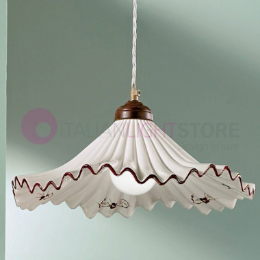 ANNA Saliscendi Ceramic Pendant Lamp Rustic Style
