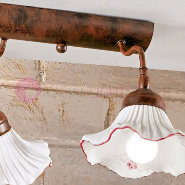 ANNA Deckenleuchte Keramik Deckenleuchte 2 Leuchten Rustikaler Stil