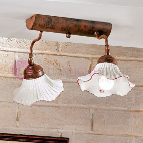 ANNA Ceiling Lamp Ceramic Ceiling Lamp 2 Lights Rustic Style