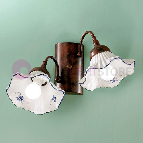 ANNA Applique Lampada a Parete in Ceramica Stile Rustico
