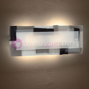 BROADWAY Applique Lampada Parete Soffitto Vetro di Murano 60x20 Familamp
