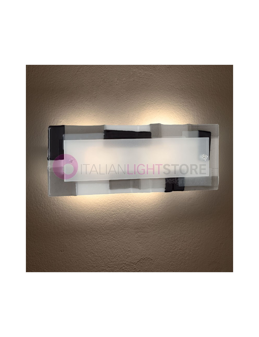 BROADWAY, Applique, Lampe de Mur, de Plafond de Verre de Murano 60x20 Familamp BROADWAY, Applique, Lampe de Mur, de Plafond de Verre de Murano 60x20 Familamp