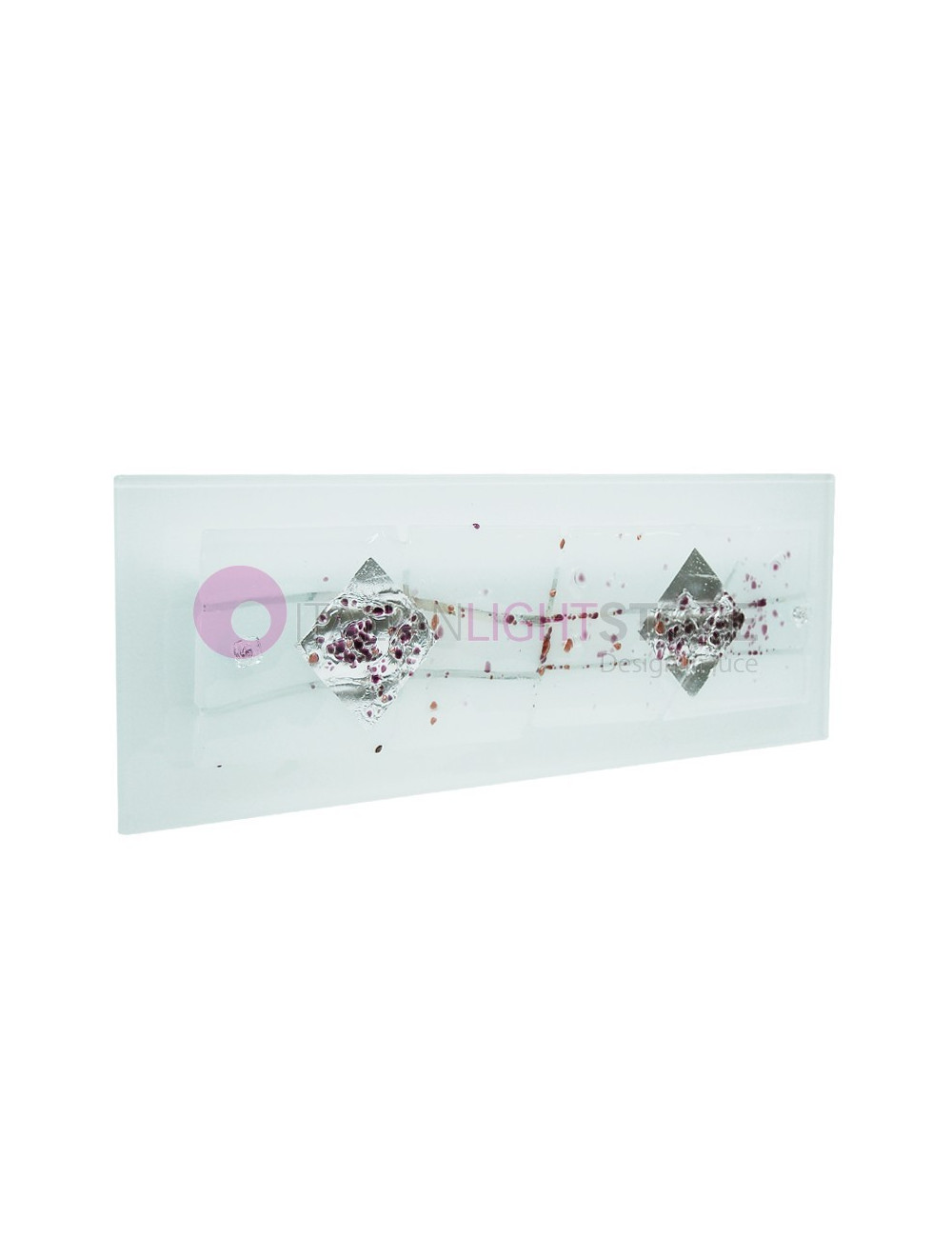 MIAMI ARGENT FAMILAMP Appliques en verre de Murano 60x20