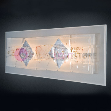 MIAMI SILVER FAMILAMP Applique in Murano glass 60x20
