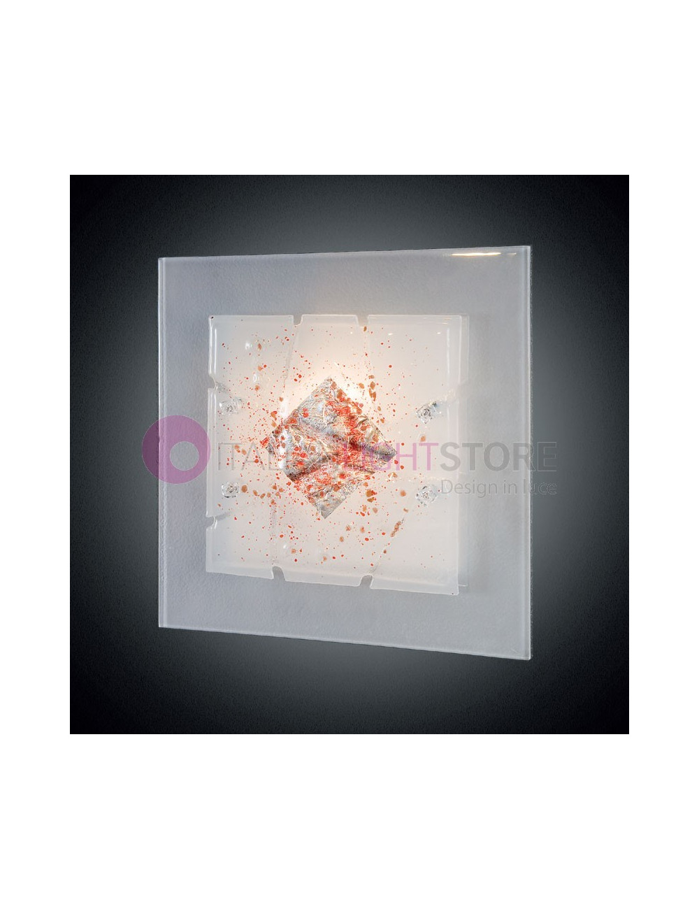 MIAMI ARGENT FAMILAMP plafonnier en Verre de Murano 40x40