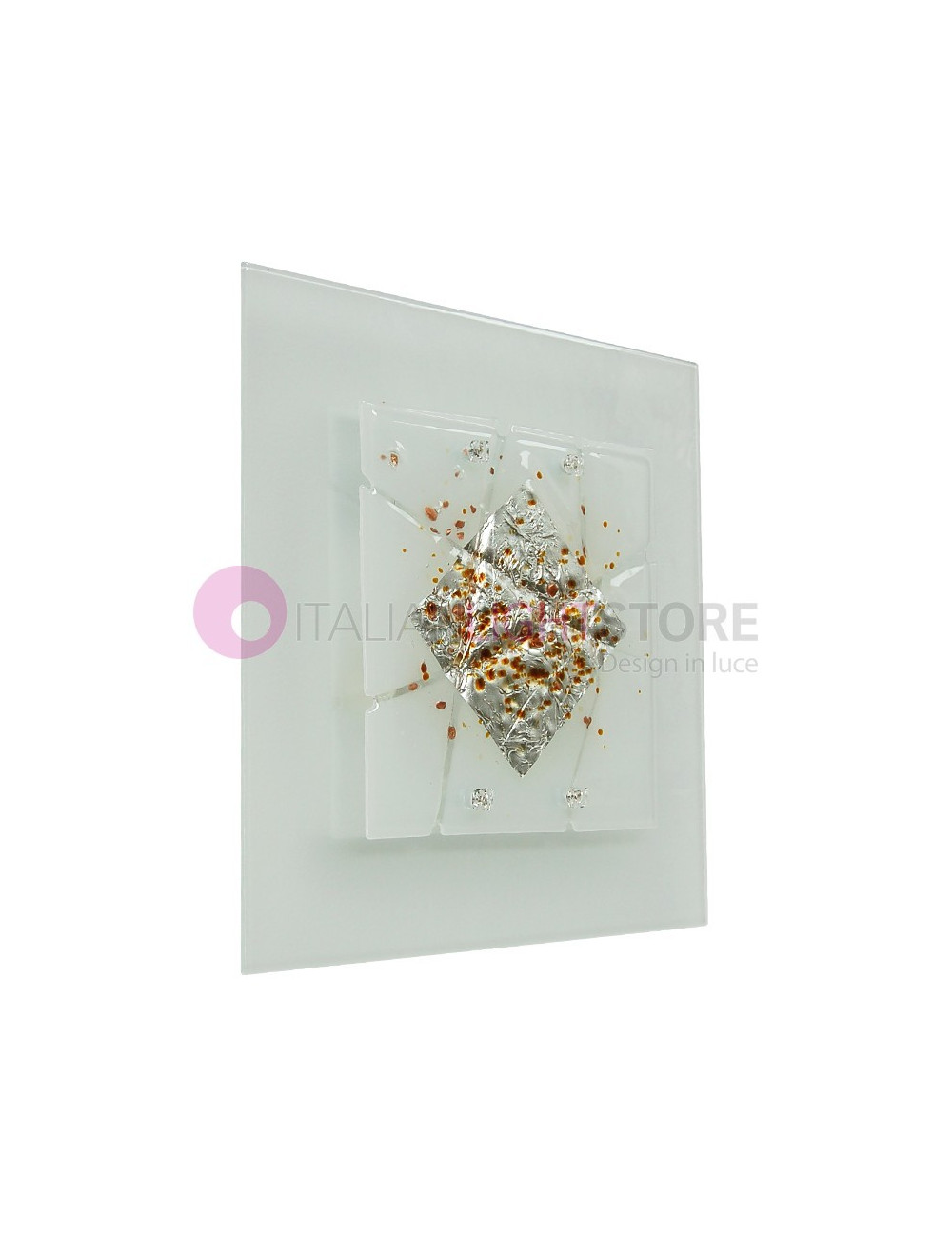 MIAMI SILVER FAMILAMP Ceiling light Murano 50x50 Murano Glass